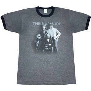 Vintage THE BEATLES T-Shirt 2005 Appke Corp Band Tee Ringer sz LARGE